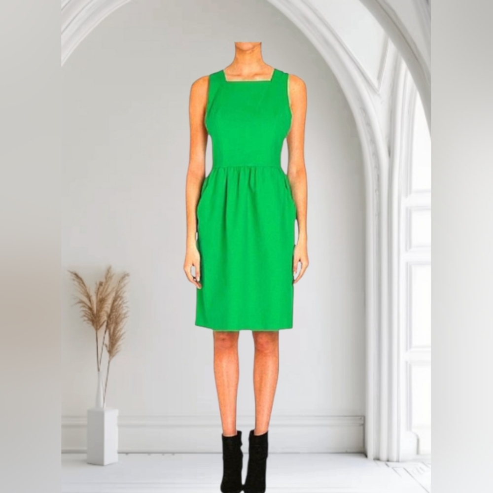 J. CREW GORGEOUS  DEEP KELLY GREEN DRESS EUC SIZE XXSP